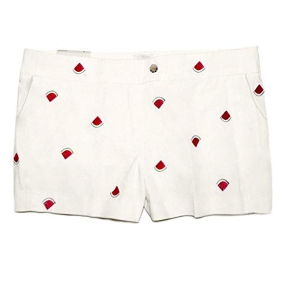 J. Crew Pants - J.Crew Watermelon Embroidered White Chino Shorts